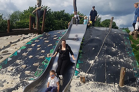 Fun on the slides at Hobbledown